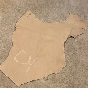 Cowhide Leather Suede Hide Scrap Natural Undyed w/ Branding Brand Crafting Craft